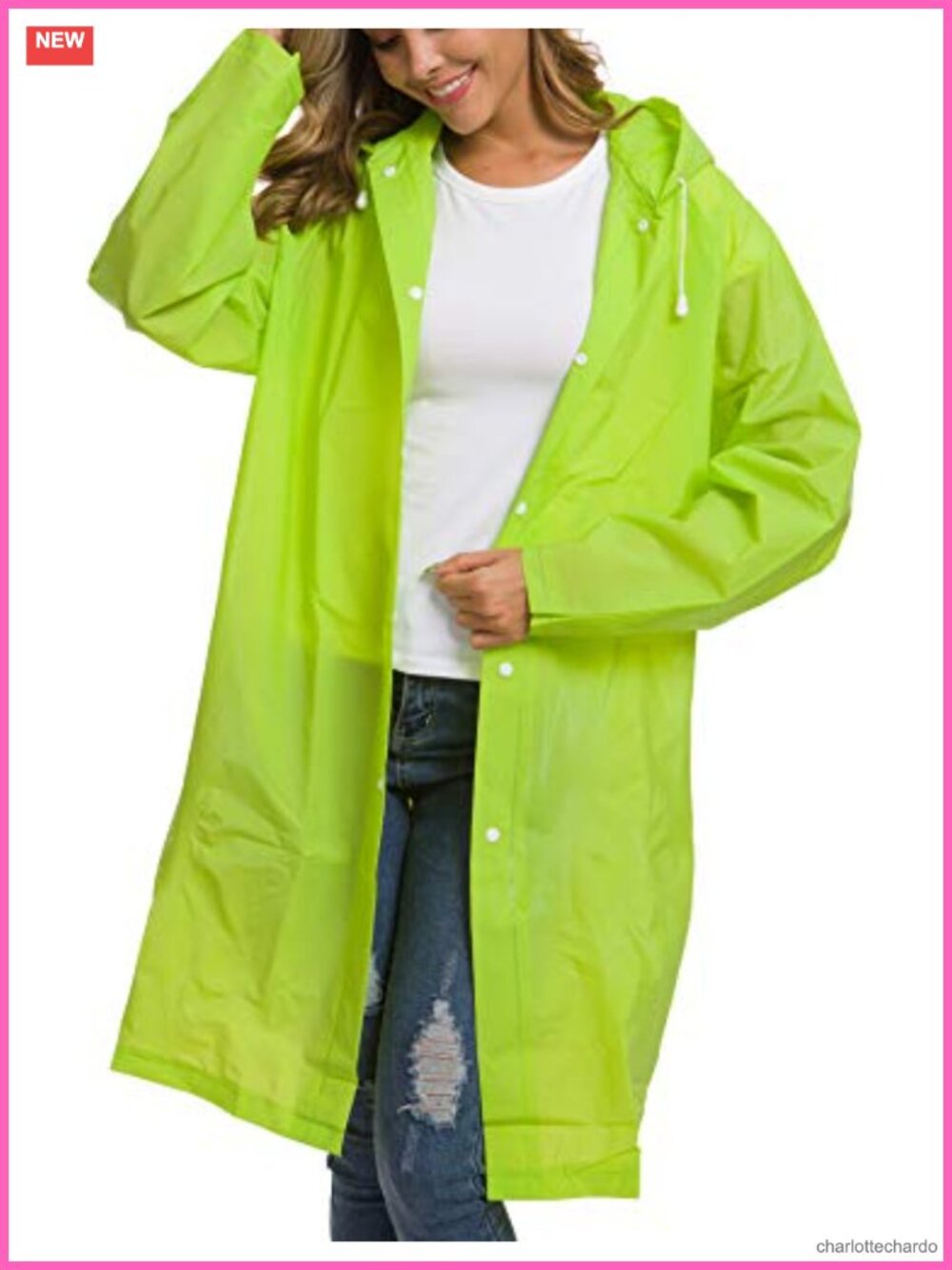 Waterproof EVA Reusable Rain Poncho Lightweight Long Clear Raincoat